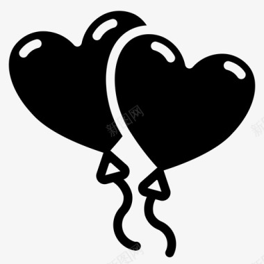 生日的气球气球浪漫情人节图标图标