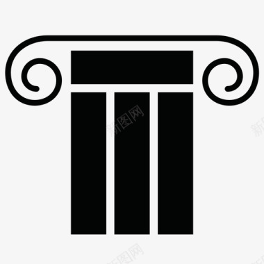 建筑柱子希腊语图标图标