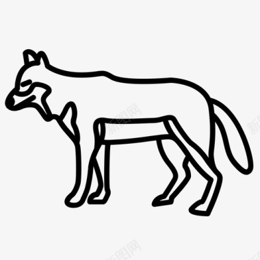 狼的身体食肉的灰狼图标图标