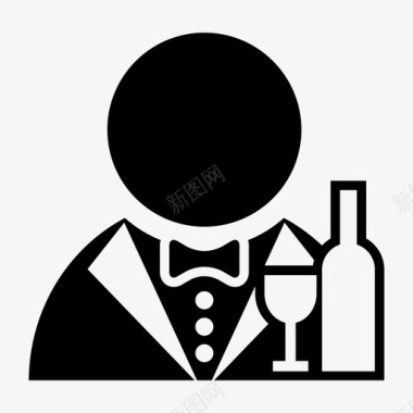侍酒师客栈老板葡萄酒图标图标
