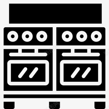 双车道双烤箱家用电器图标图标