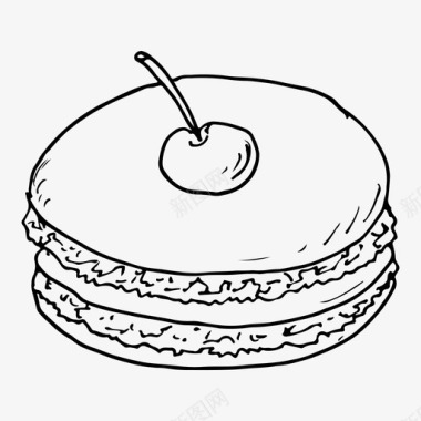 香脆杏仁饼杏仁饼甜点食物图标图标