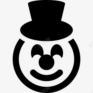 戴帽子的小丑头人生日聚会图标图标