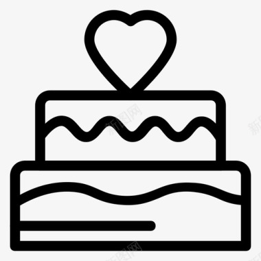 生日的气球蛋糕周年纪念面包店图标图标