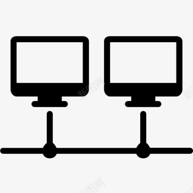 两台计算机连接显示器网络图标图标
