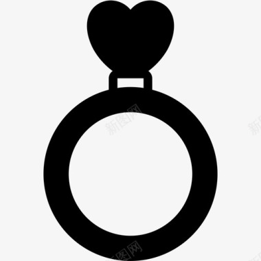 心形戒指心形戒指浪漫情人节图标图标