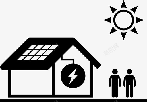 太阳能发电厂电力绿色能源图标图标