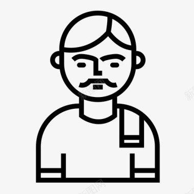 印第安人胡子人图标图标
