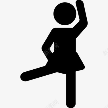 锻炼胳膊和腿人动作的女人图标图标