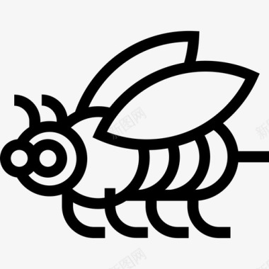蜜蜂朝左动物可爱的动物图标图标