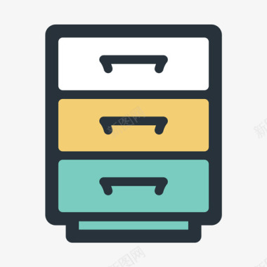 色块撒花色块－抽屉图标