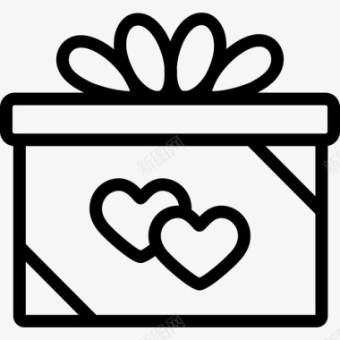 有心形形状礼品盒的礼品盒图标图标