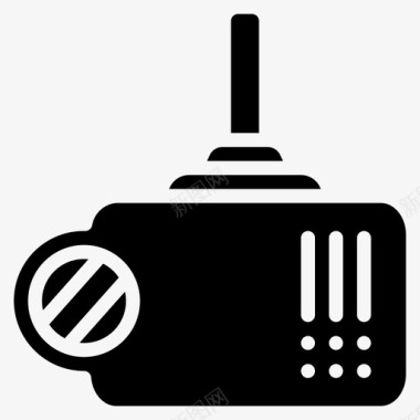 矢量电影放映机放映机电影电影3固体图标图标