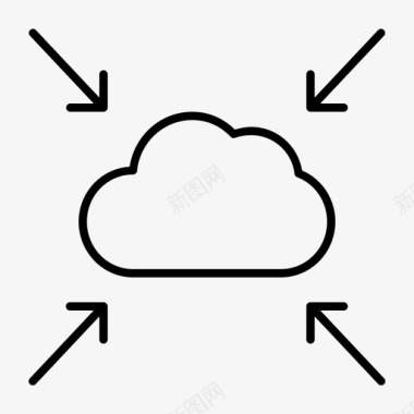 云端存储集中云数据服务器图标图标
