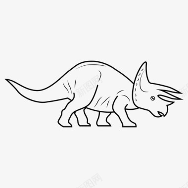 恐龙动物头骨三角龙古代动物图标图标
