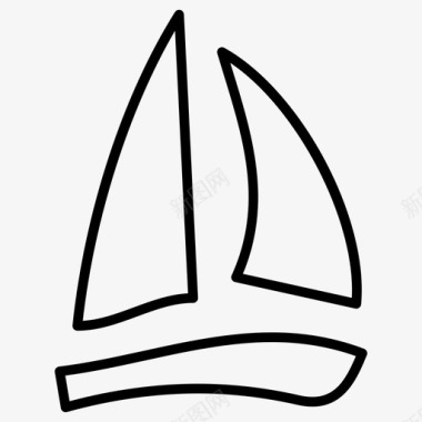 船帆船冲浪图标图标