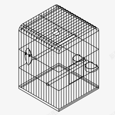 宠物鸟笼捕获宠物图标图标