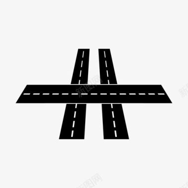 道路十字路口路线图标图标