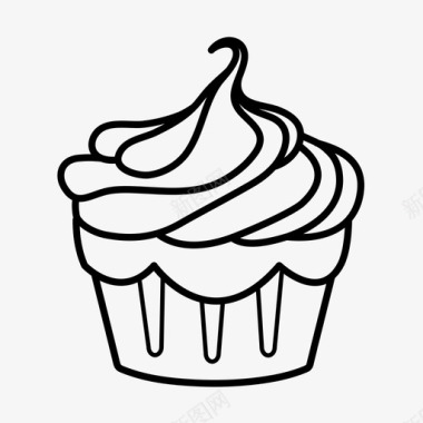 糖霜纸杯蛋糕糖霜蛋糕烘焙图标图标