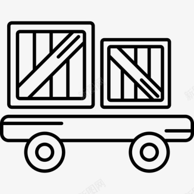 工厂超薄双箱货车图标图标