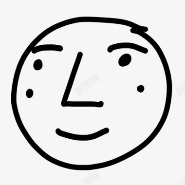 幸福红脸手绘人图标图标