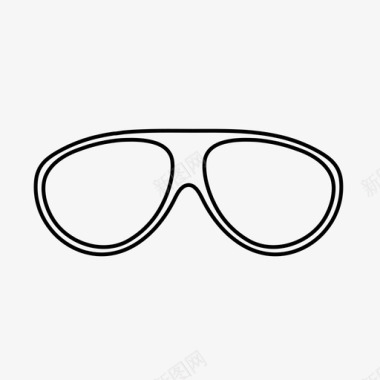 圆形飞行员眼镜框架图标图标