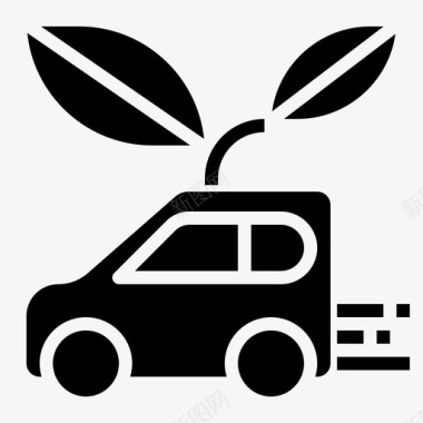 环保标志设计环保车清洁能源图标图标