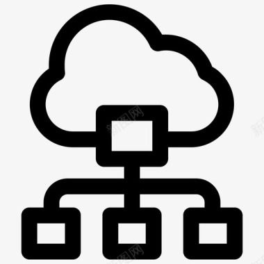 云服务器云云计算云数据图标图标