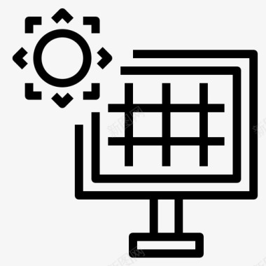 太阳能充电桩太阳能电池能源电力图标图标