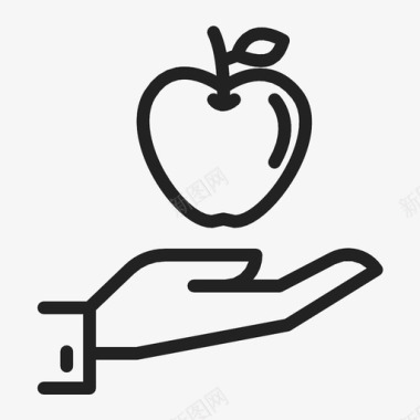 手拿苹果生态水果图标图标