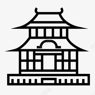 寺庙建筑日本图标图标