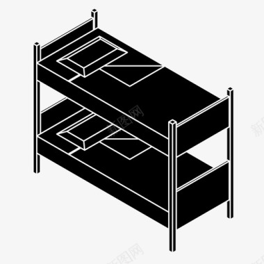 床展架床卧室双层床图标图标