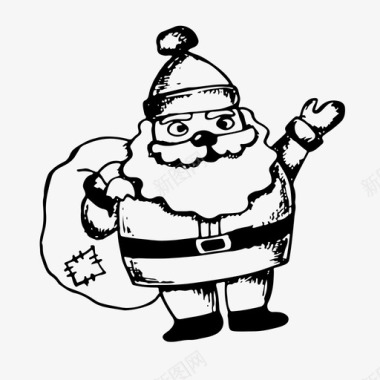 圣诞老人庆祝圣诞节图标图标