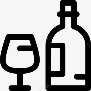 酒瓶子玻璃杯图标图标