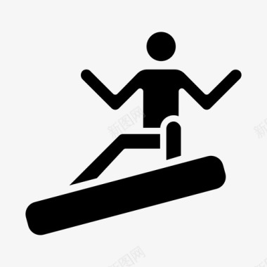 滑雪板活动冒险图标图标