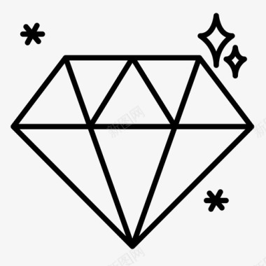 闪闪发光钻石游戏珠宝图标图标