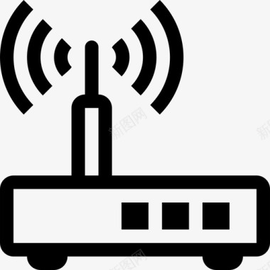 简单水浪素材路由器互联网网络图标图标