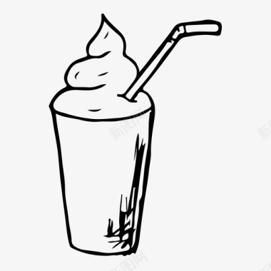 奶昔冰淇淋甜品图标图标