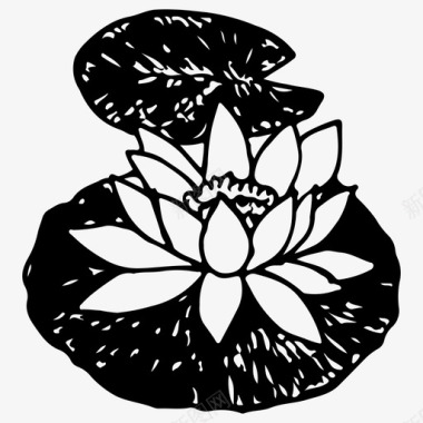 睡莲花手绘图标图标