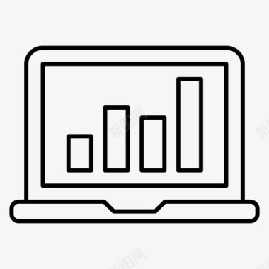 增长曲线图增长流量计算机报告图标图标