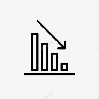 百分比统计趋势下降分析计算图标图标