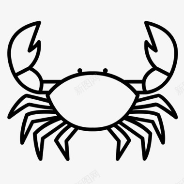 11设计字体螃蟹甲壳类帝王蟹图标图标
