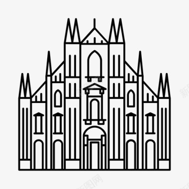 米兰大教堂大教堂意大利图标图标