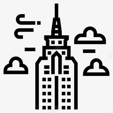 白约克天空塔曼谷摩天大楼图标图标