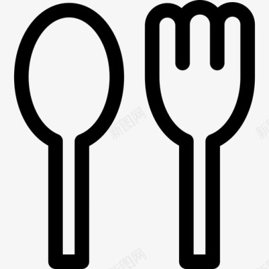 一个勺子和一个叉子完美的搭配图标图标