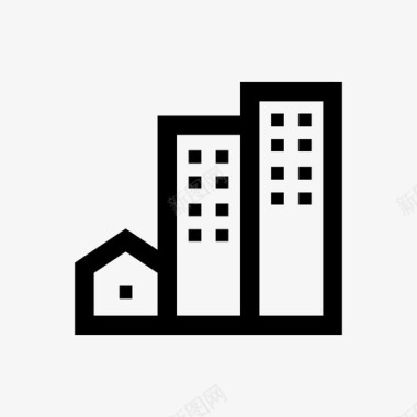 城镇城市房子图标图标