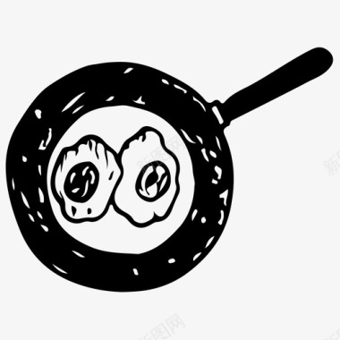 平底锅里的煎蛋煎蛋早餐食物图标图标
