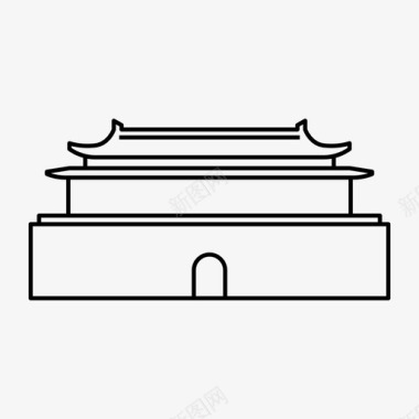 紫禁城亚洲中国图标图标