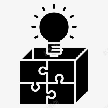 战略盒子解决方案创意想法图标图标