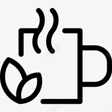 一杯热茶咖啡和早餐图标图标